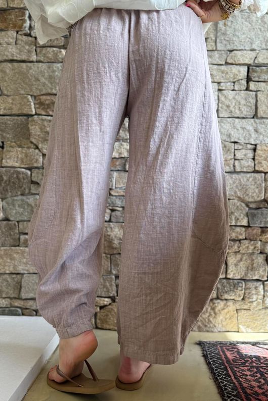 Frame Cotton Vintage Wash Barrel Pant Setting Plaster